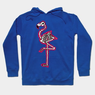 Flamingo Skeleton Graphic Illustration Hoodie